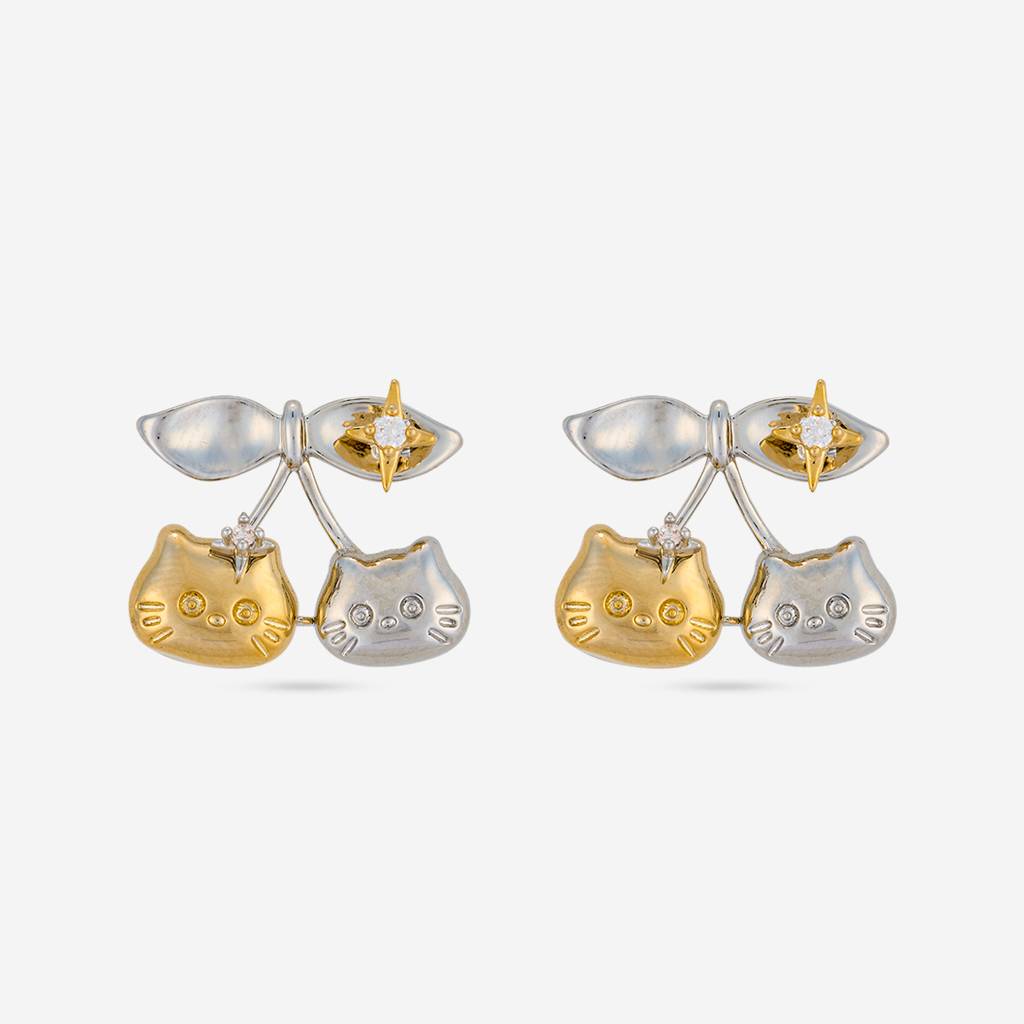 White Rhodium-Gold - Plated Casual Wear Trendy Zircon Earring - 460280 : 460280