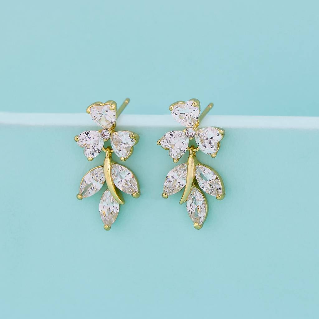 White Gold - Plated Casual Wear Trendy Zircon Earring - 460396 : 460396