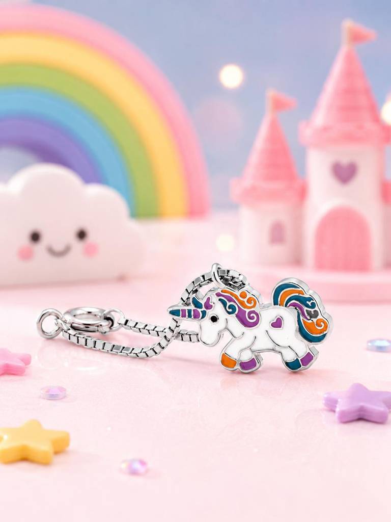 Pure 925 Silver Unicorn Watch Charm Jewellery Accessory For Kids | Pure Silver Kids Gift Jewellery : TWC6105_2
