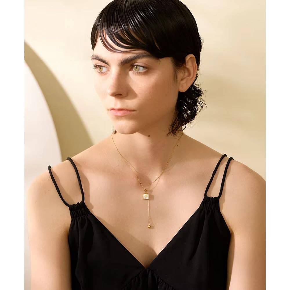 Meher Streamline Lariat - Gold | 18K Gold Plated | Waterproof, Hypoallergenic & Anti-Tarnish : DSVDJY05250367