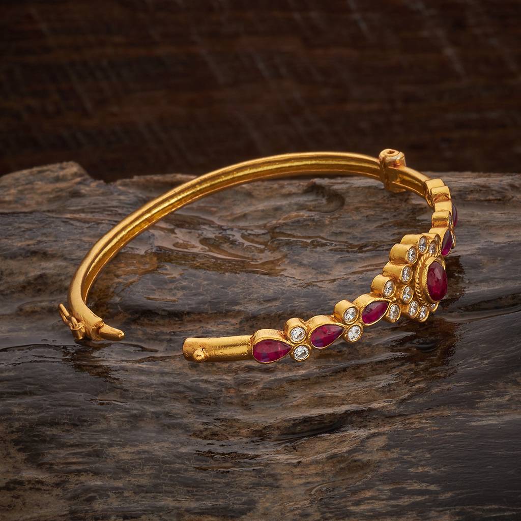 Ruby Gold - Plated Festive Temple Kada - 435635 : 435635