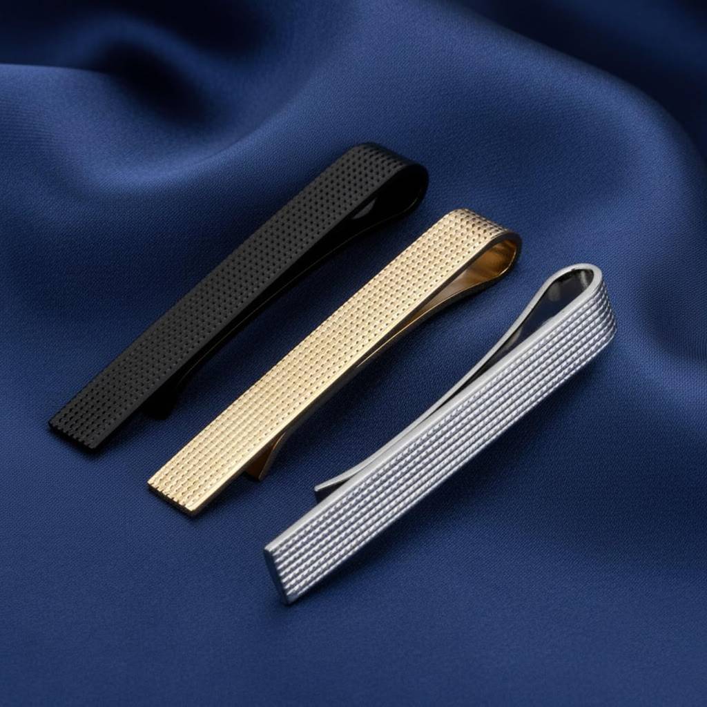 Black Gold Silver Plated Set Of 3 Tie Pins Classic Formal Accessories For Men : PX9T32