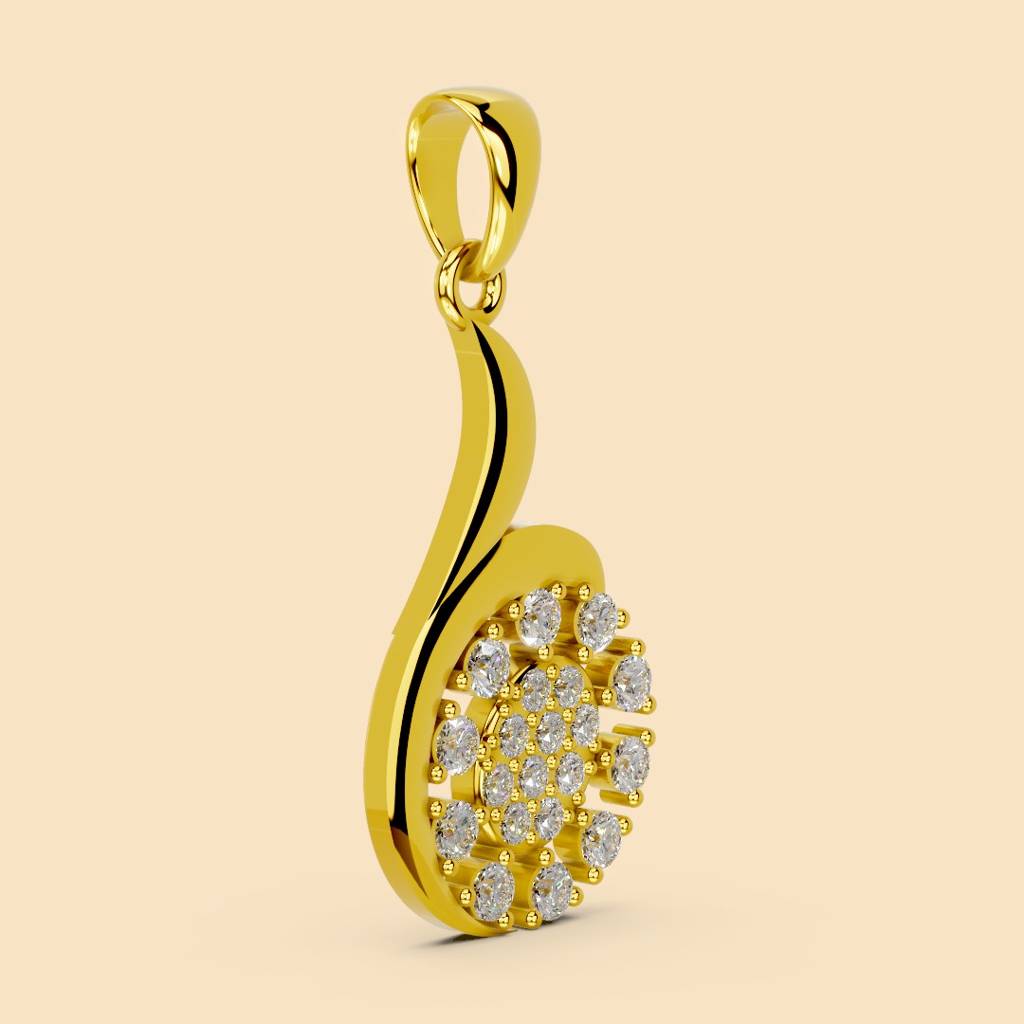 22K Gold Vermeil |Velora Pendant (Without Chain)| Pure 925 Sterling Silver With The Thickest Gold Layer : TSPN-VEL--22K-13064