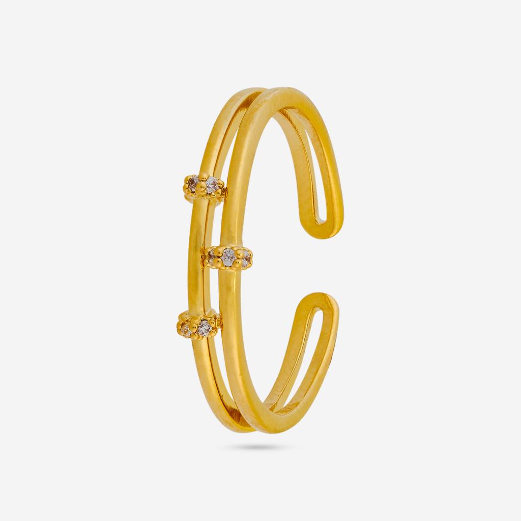 White Gold - Plated Casual Wear Trendy Zircon Finger Ring - 445316 : 445316