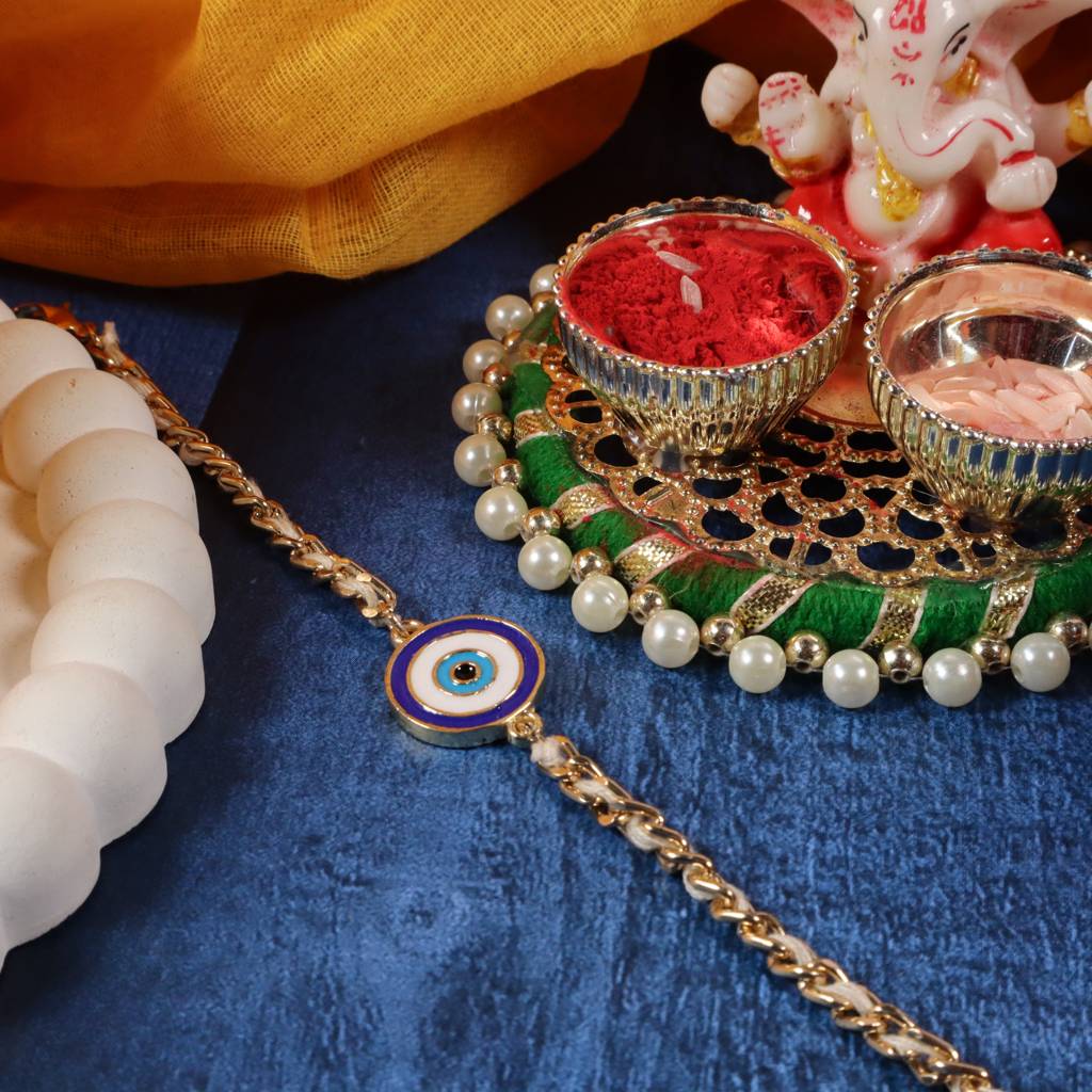 Eternz Certified Jewellery - Salty Suraksha Painted Rakhi (7 Inches)