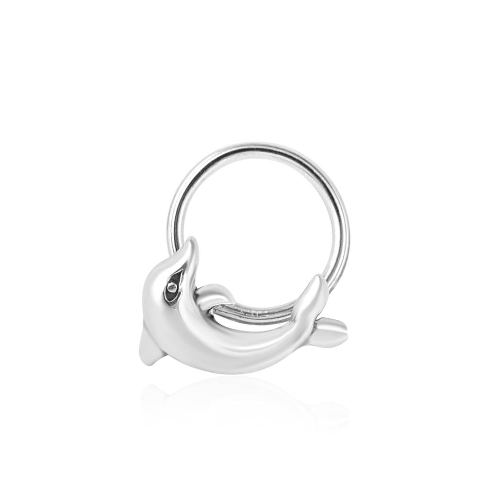Ocean-Inspired Dolphin Nose Pin - Sterling Silver : NP00011_925S_OXX