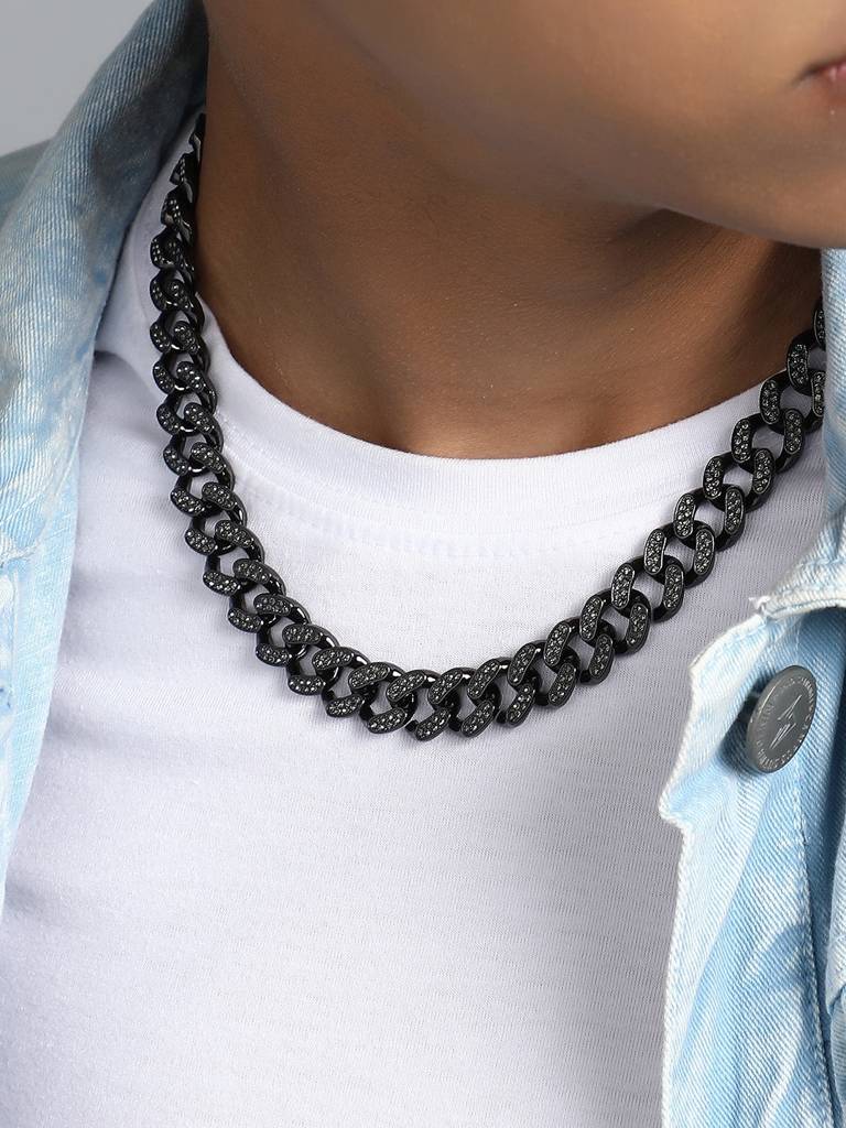 Men'S The Bijou Chain Necklace - Midnight Black : FANC1191