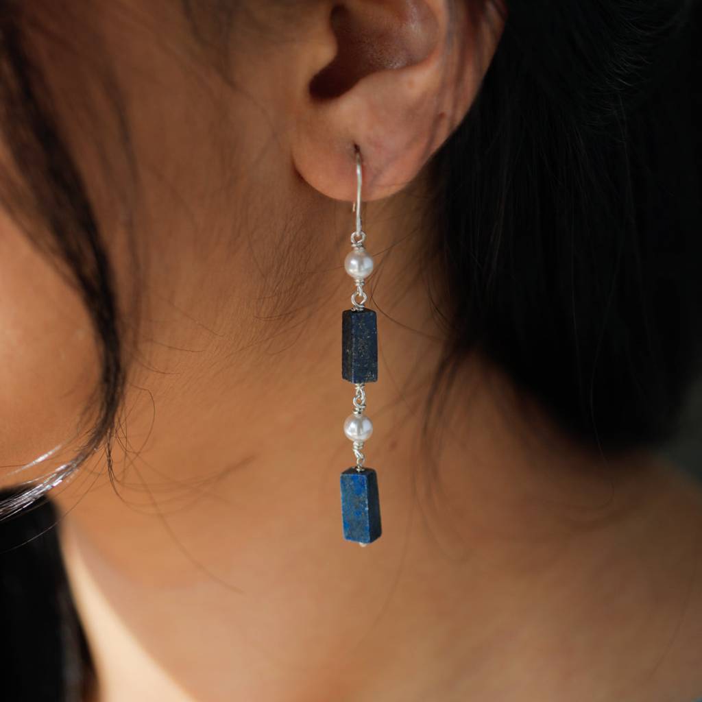 Lapis Lazuli Silver Earring : 17669783