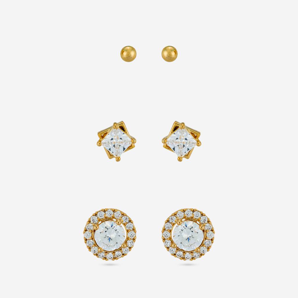 White Gold - Plated Casual Wear Trendy Zircon Earring - 464792 : 464792