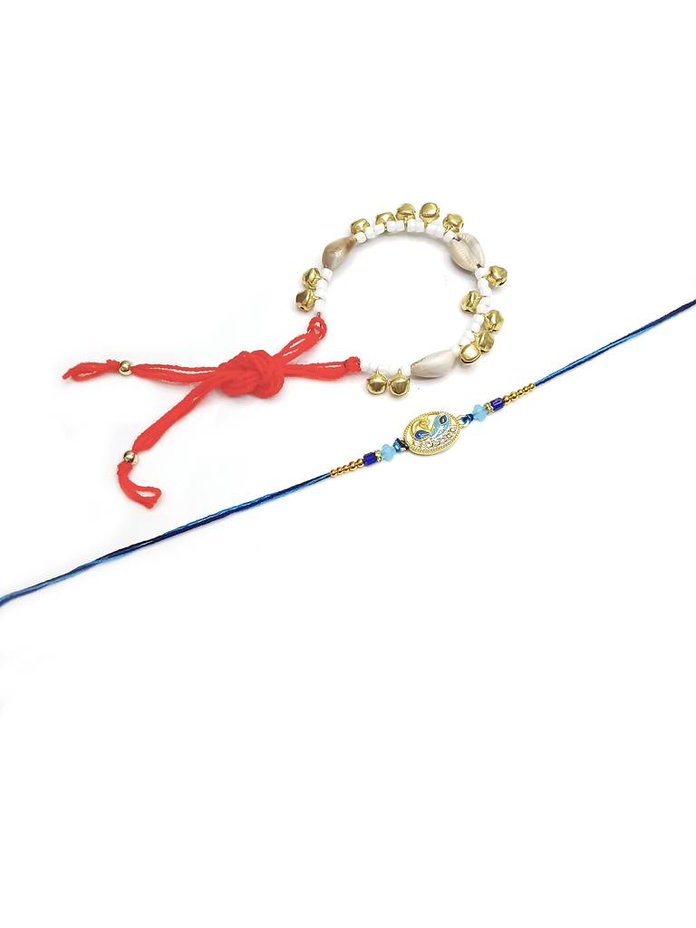 Premium Bhai Bhabhi Rakhi Set With Thread Design – Lumba Rakhi For Brother & Bhabhi | Raksha Bandhan Gift – 2026 Coll : BBH419