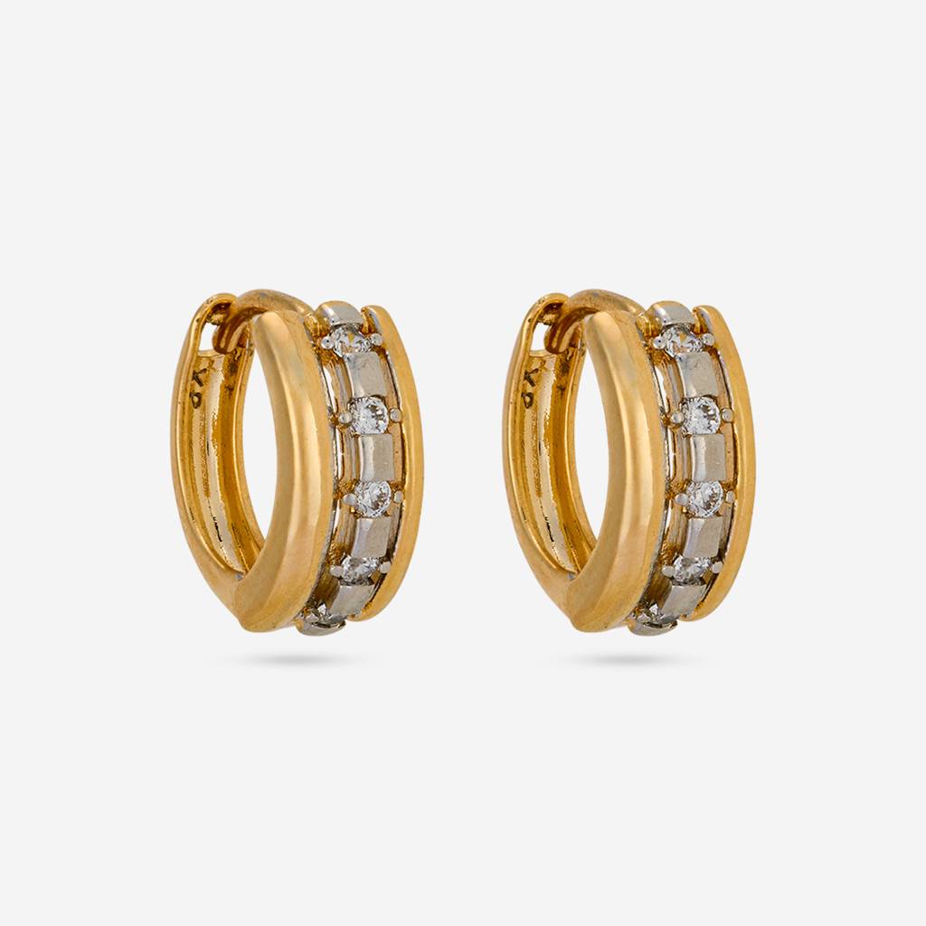 White Rhodium-Gold - Plated Casual Wear Trendy Zircon Earring - 460325 : 460325