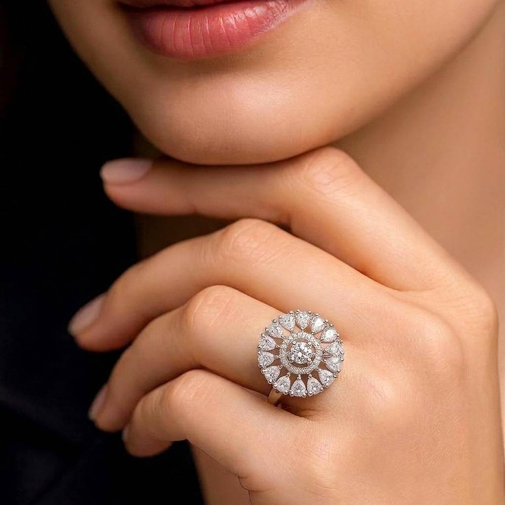 Ethnic Gold Plated Adjustable Fancy Finger Ring For Women : PF04R12SW