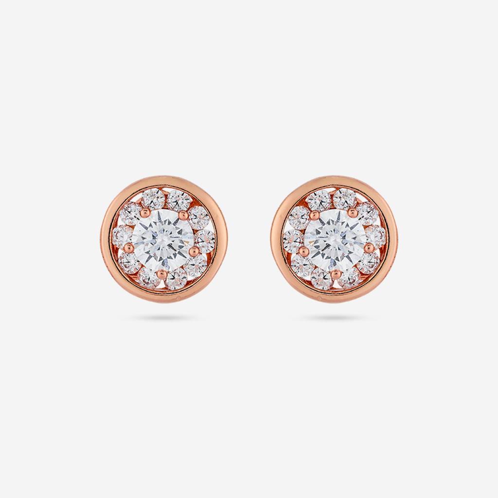 White - Plated Casual Wear Trendy Zircon Earring - 467182 : 467183
