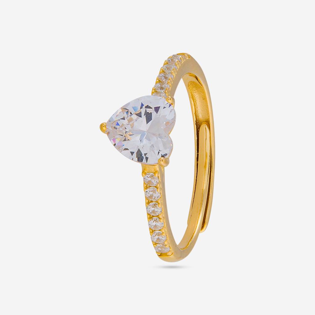 White - Plated Office Wear Silver Finger Ring - 473309 : 473309