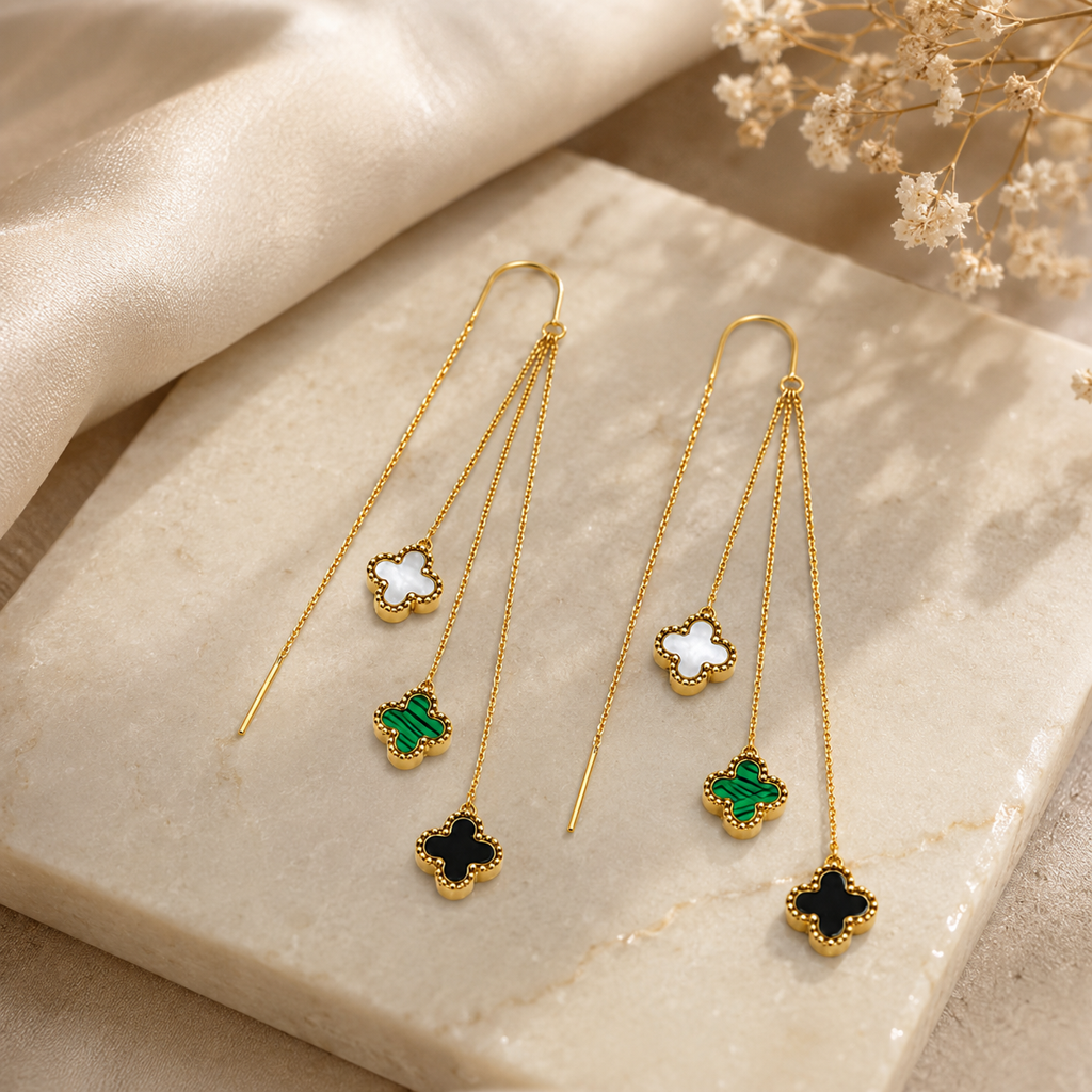 Clover Threader Earrings : ES14992-G-ML