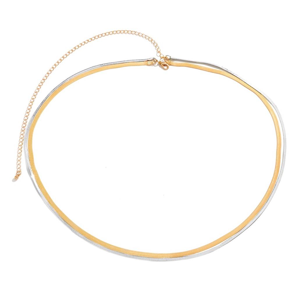 Double Layer Silver Gold Plated Waist Belly Chain Plain Kamar Bandh Jewellery Gift For Women & Girls : PX8BCH044GS