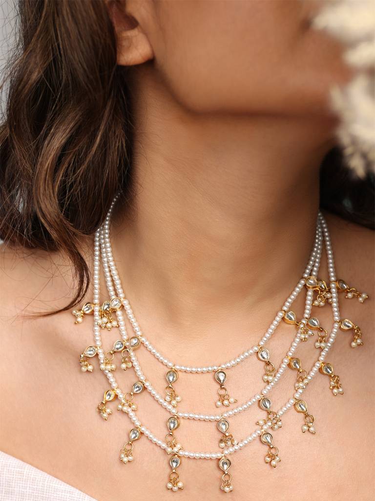 Regal Layers Pachi Kundan Necklace : 444NCK25RA