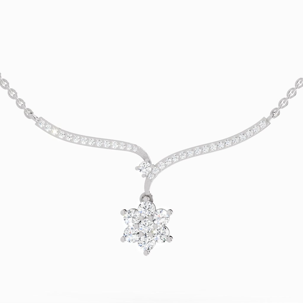 Lab Grown Diamond 1.15 Carat Star Lit Pendant Pendants14K : SPN19587-NK-14KW-115CT