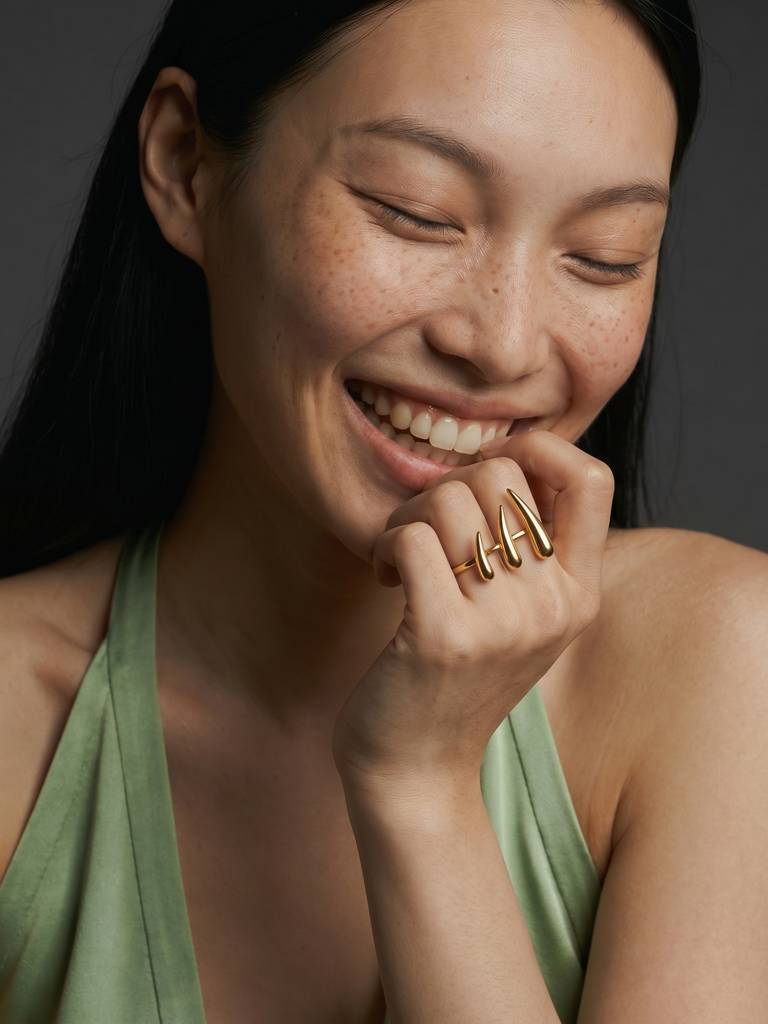 Molten Drop Ring For Women - Waterproof & Anti-Tarnish : RG0377-8