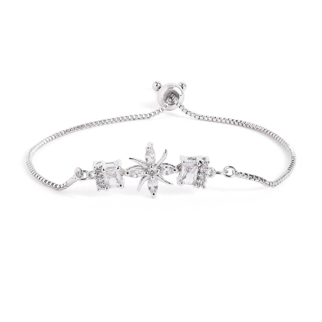 Cz Star Bracelet | Adjustable Chain | Minimal Luxe Style : AD-207-IRWE-BR