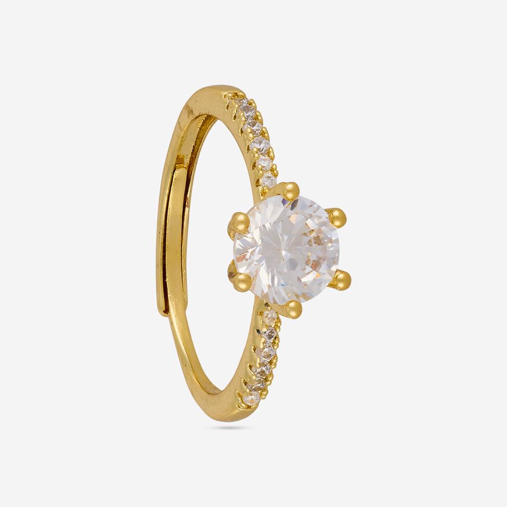 Gold Plated Casual Wear Trendy Zircon Finger Ring - 475398 : 475398