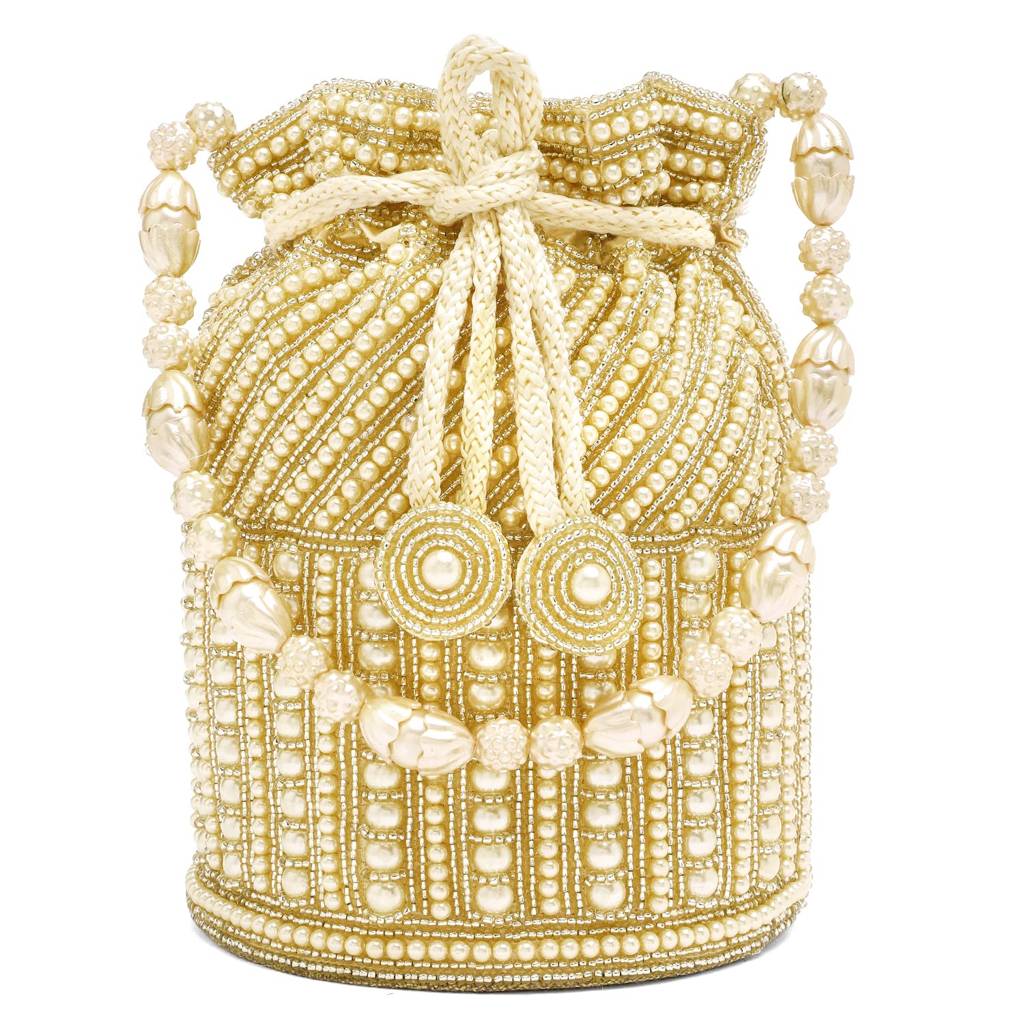 Potli Bags For Women Evening Bag Clutch Ethnic Bride Purse With Drawstring(P98C) : P98CRM
