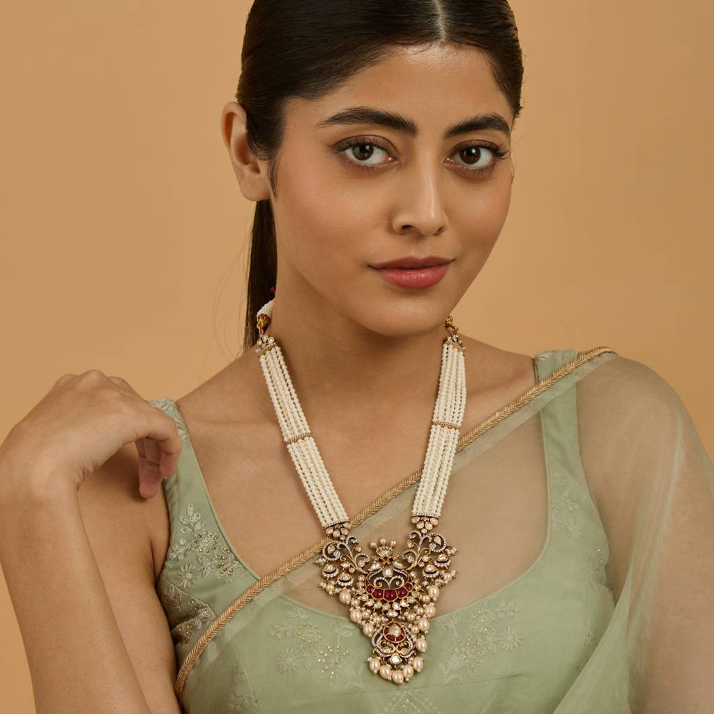 Ruby Victorian - Plated Bridesmaid Kundan Necklace - 437841 : 437841