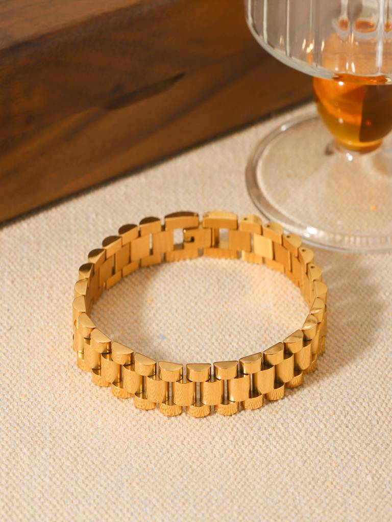 Wide Link Watch Strap Bracelet Waterproof Anti-Tarnish : AHC0925B0180_RE