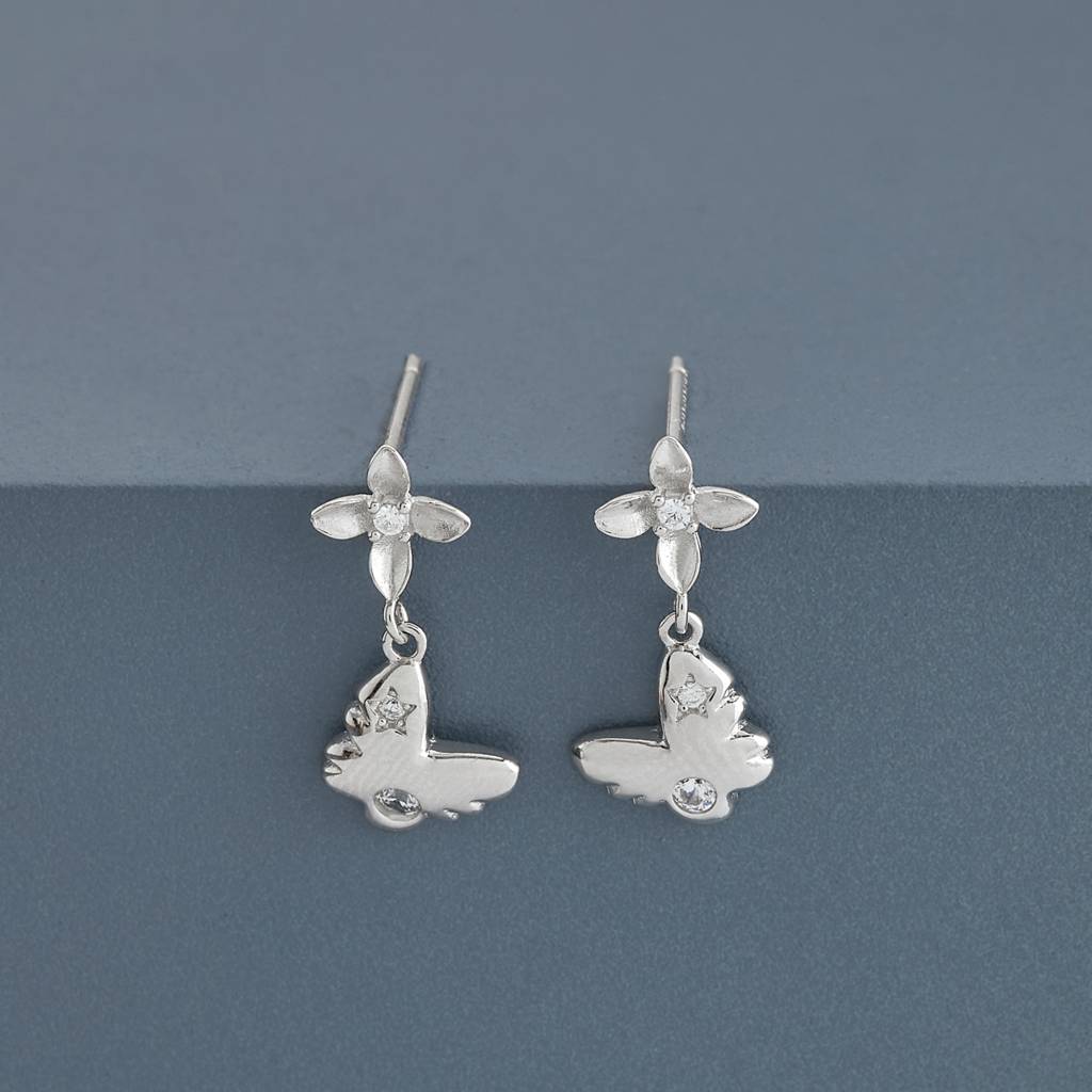 Office Wear Silver Earring - 465716 : 465717