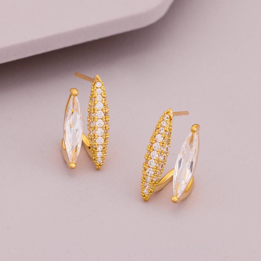 White Gold - Plated Casual Wear Trendy Zircon Earring - 464677 : 464677
