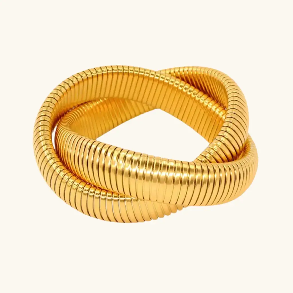 Misterio Chunky Bracelet (2 Layers) - 18K Gold Plated : BRTTT047