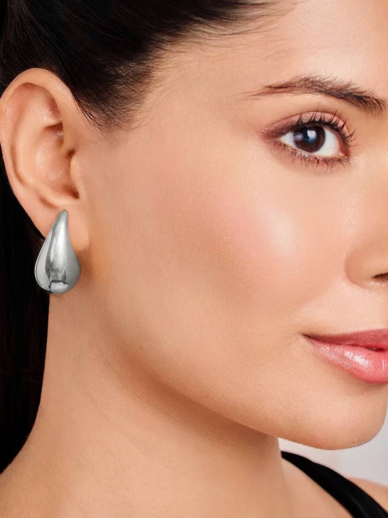 Rohdium Plated Drop Earrings Stainless Steel Waterproof & Anti-Tarnish(Medium Size) : E94SJSS0S