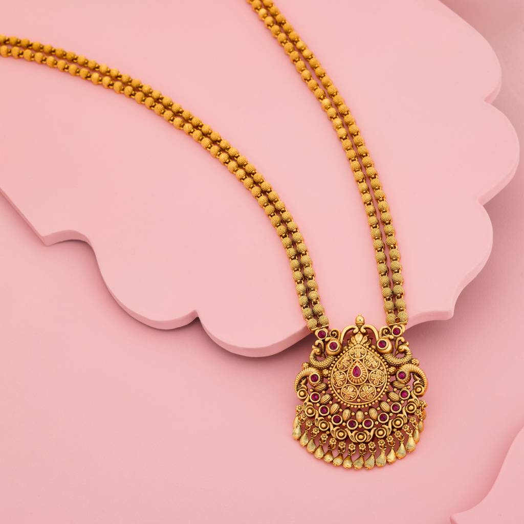 Ruby Gold - Plated Bridesmaid Antique Necklace - 449476 : 449476