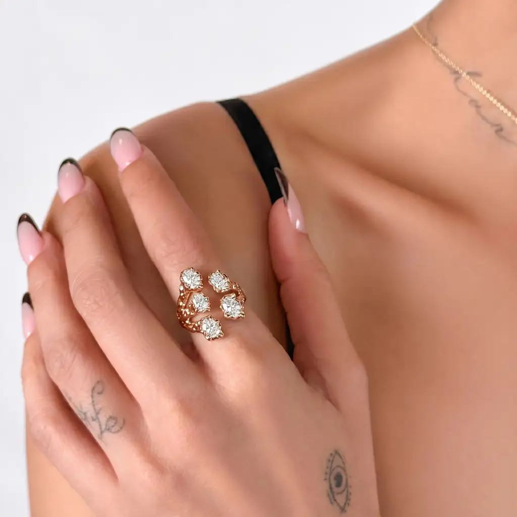Coralyn Lab Grown Diamond Cocktail Ring : LGDRG47CC_14K_PG
