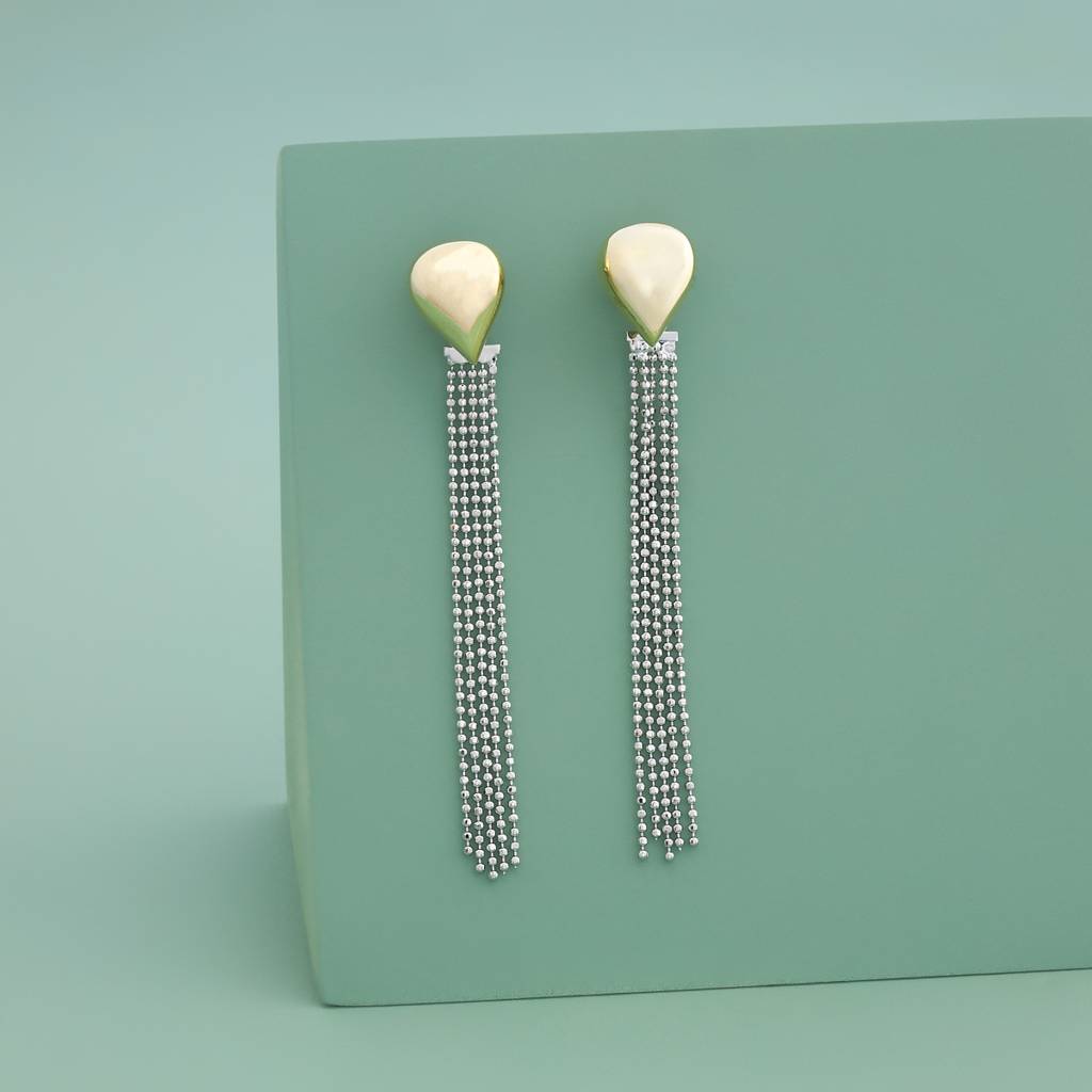 Rhodium-Gold - Plated Casual Wear Trendy Earring - 450736 : 450736