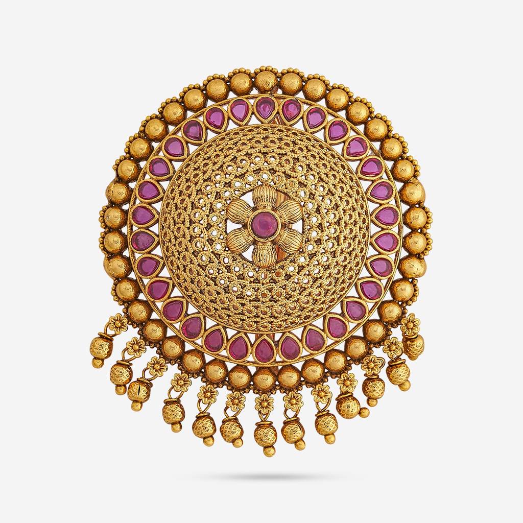 Ruby Gold Plated - Bridesmaid Antique Hair Brooch - 449630 : 449630