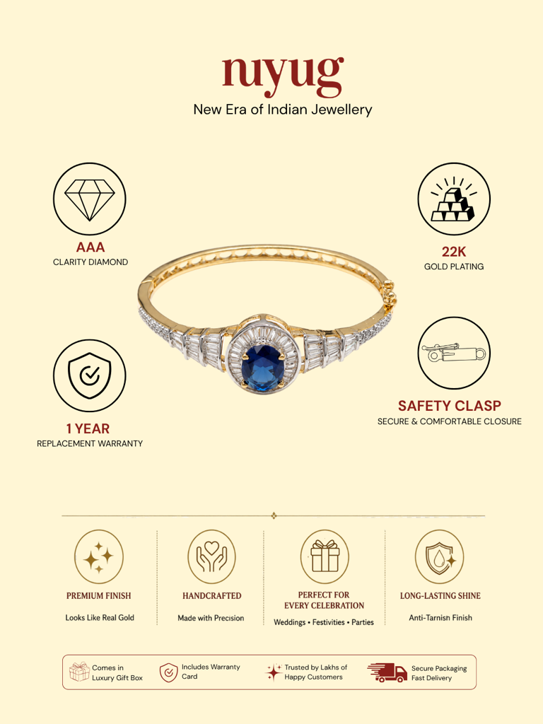 Kasturi Sapphire Oval Zircon Diamond Bracelet : YI24A1028B