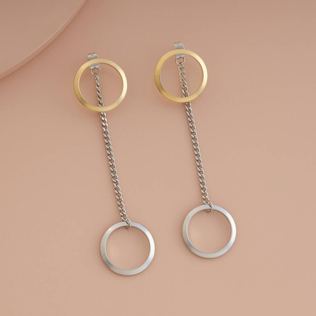 Rhodium-Gold - Plated Casual Wear Trendy Earring - 439324 : 439324