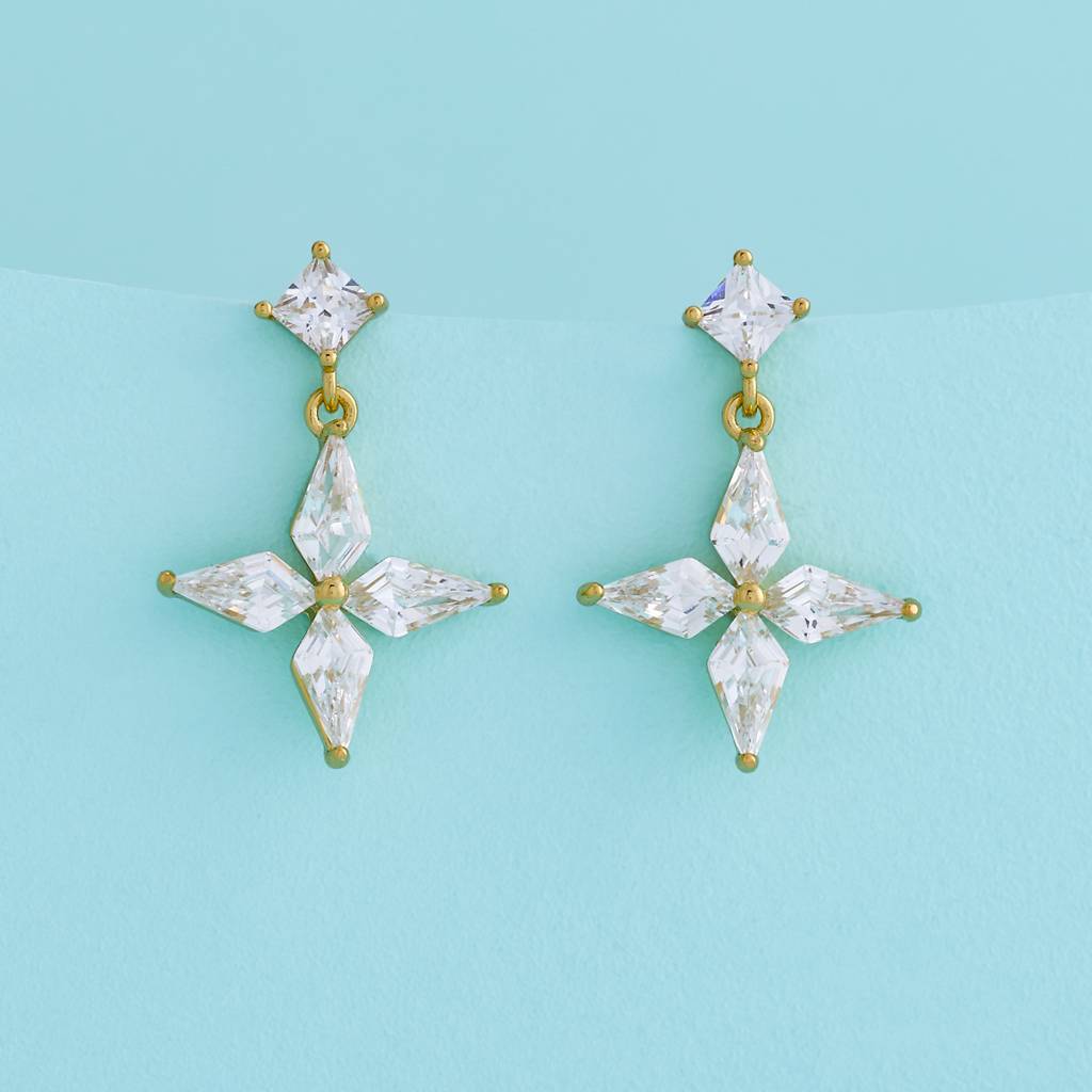 White Gold - Plated Casual Wear Trendy Zircon Earring - 460398 : 460398