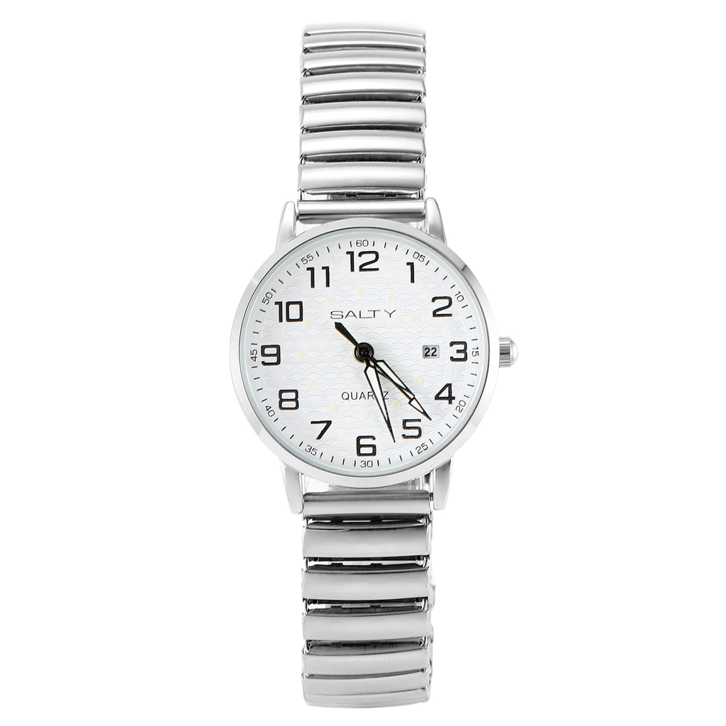 White & Round Dial Wrist Watch For Women : WT-S-0013-S-WH