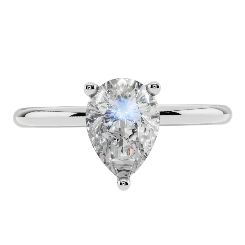 The Teardrop Solitaire Ring : LR05-W-10