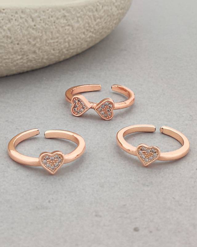 Yessi Heart Ring (Set Of 3) : R-H-10-0
