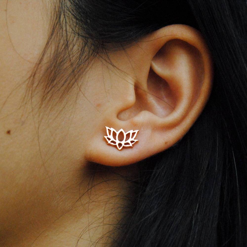 Everyday Lotus Studs In 14K Rose Gold : T132-14R-S-P