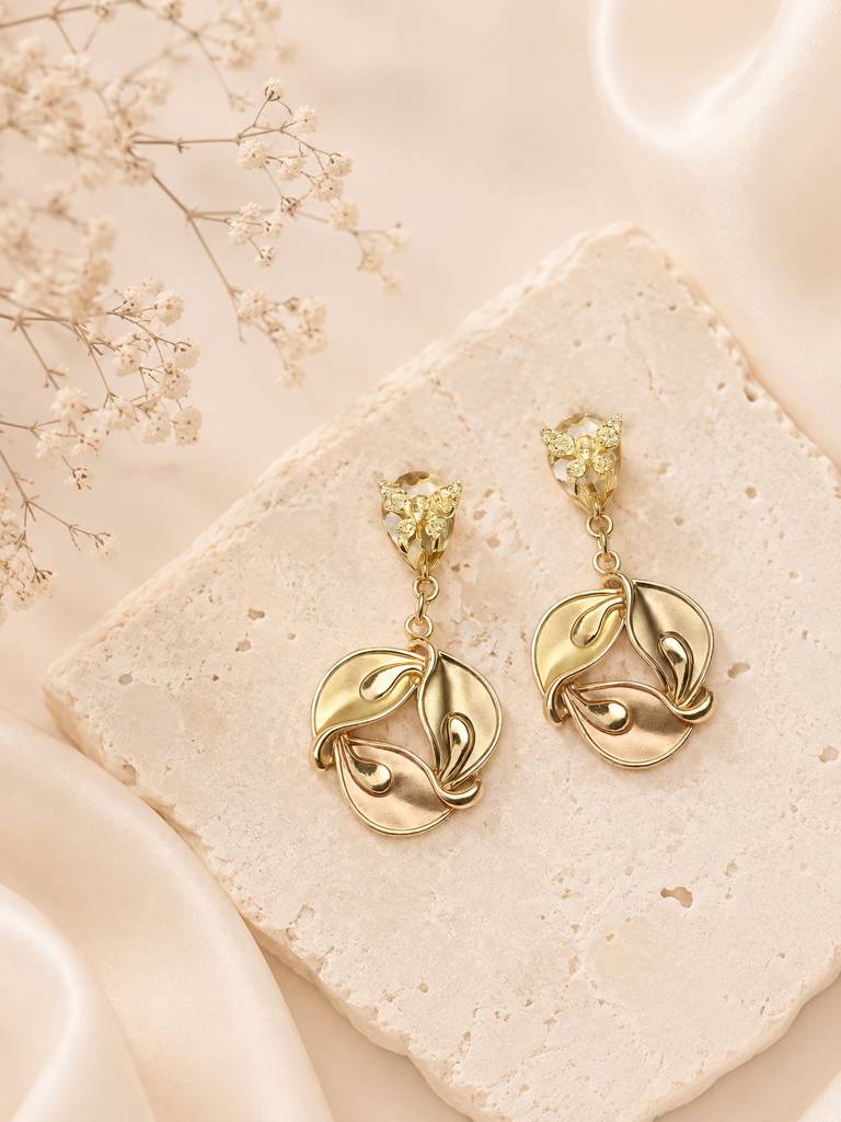 Blossom Pearl Drop Earrings : AN-LJ-MU-0049-DE