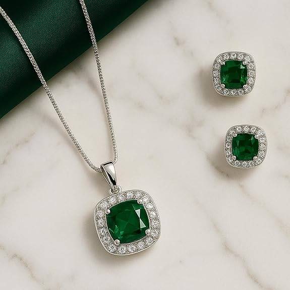 Opulent Ad Pendant Set– Trendy Party Wear : AD-857-IRGNPDER