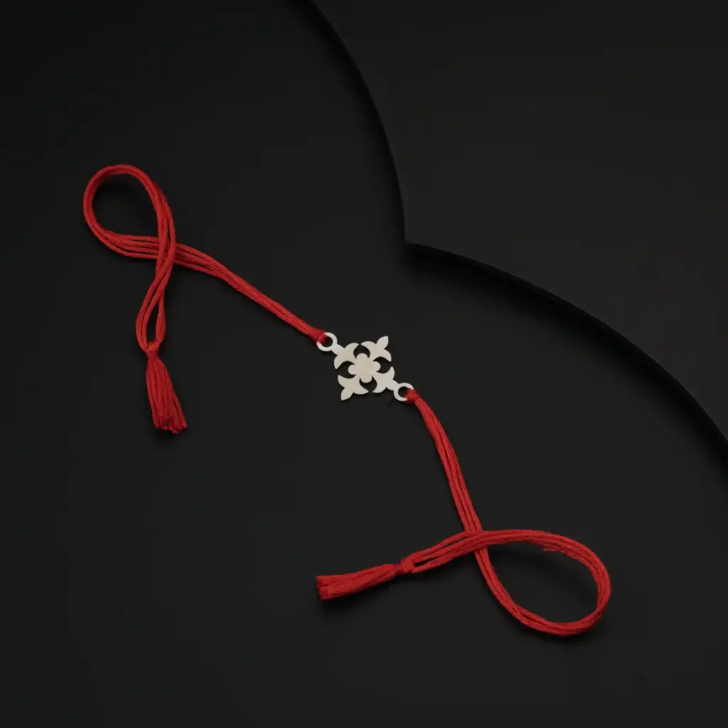 Silver Laser Cut Rakhi : 15828119