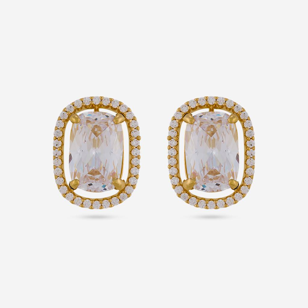 White Gold - Plated Party Wear Zircon Earring - 454217 : 454217