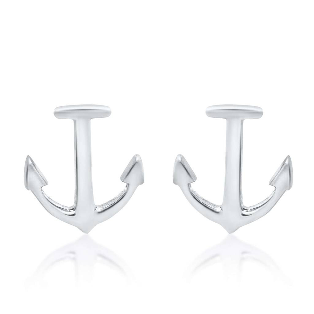 Sea Star Anchor 925 Sterling Silver Stud Earrings For Kids : NERWW01400234