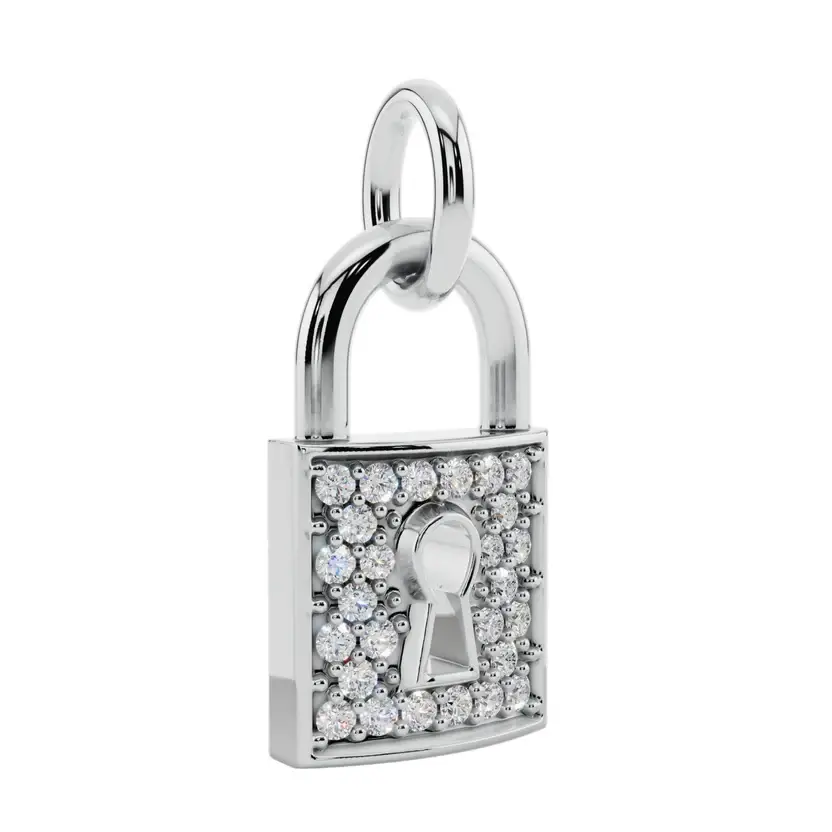 The Keepsake Lock Semi Silver Pendant Necklace : LOCK-SM-W