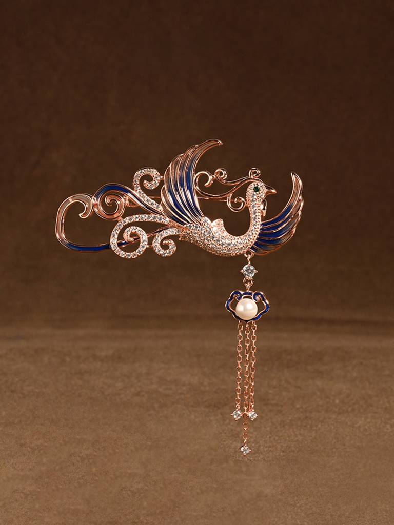 Blue Bird Pearl Brooch : DBR31